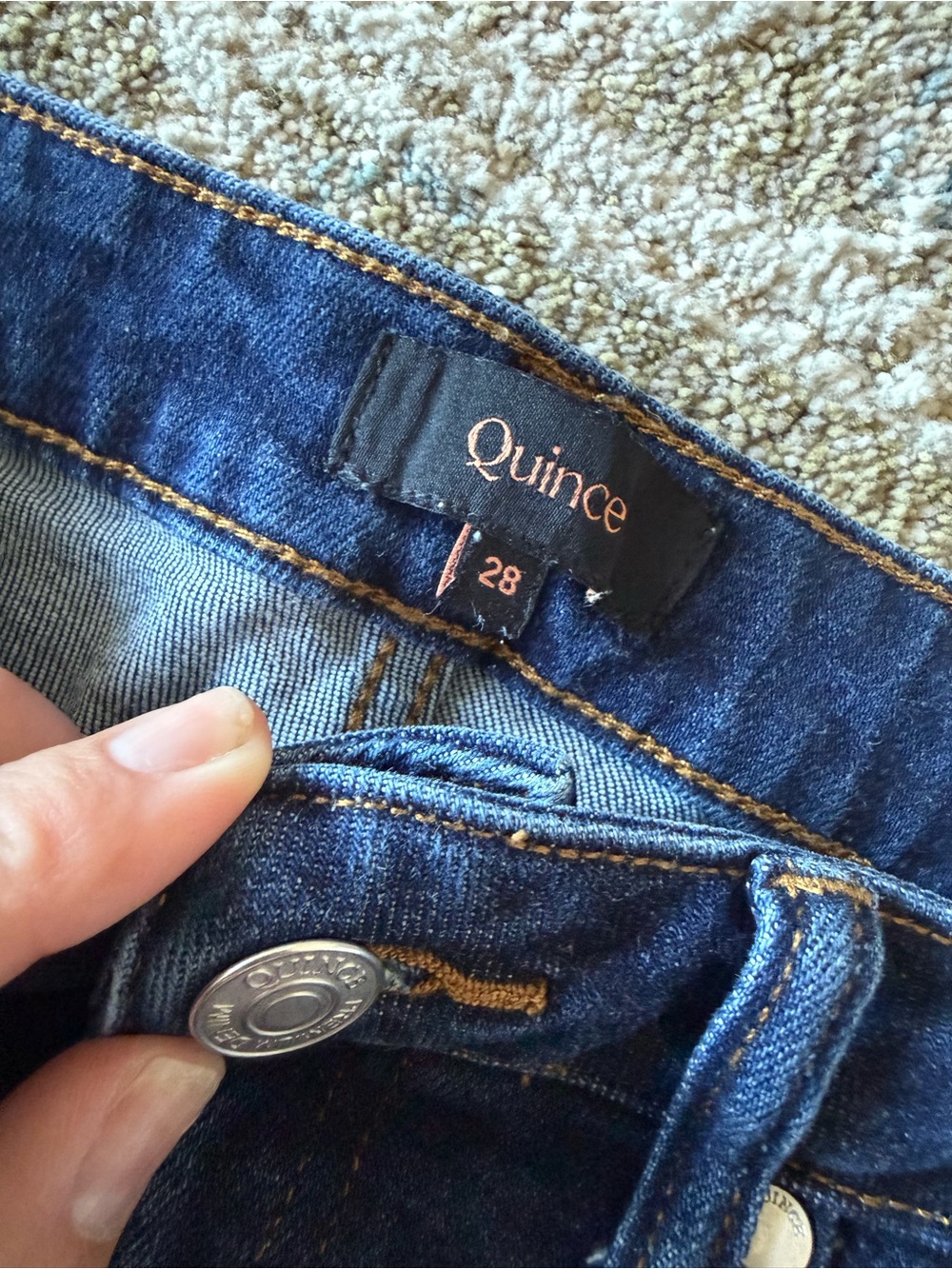 Quince Wide-Leg High-Rise Jeans in Deep Blue Wash - Picture 2 of 7